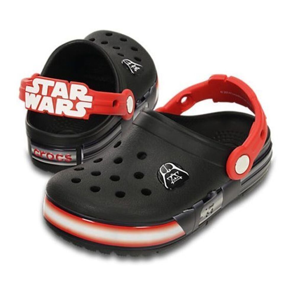 Baby Toddler Boys Crocs Star Wars Darth Vader Light Saber Shoes  - Sz 6